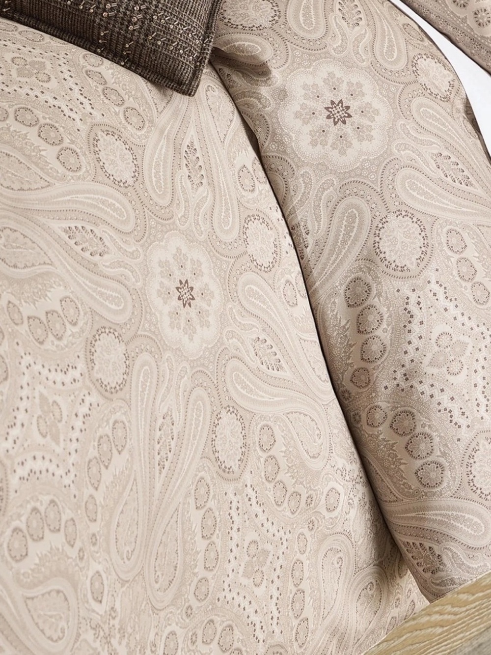 Ralph Lauren Queen Beaumont Paisley Cotton Comforter 94” x 96” Stone NWT $550 - Picture 11 of 15